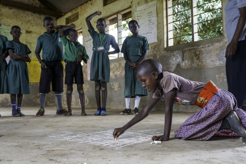 Children learn in school.