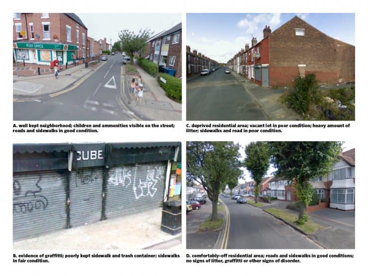 Odgers, et al. 2012. Systematic social observation of children’s neighborhoods using Google Street View: a reliable and cost-effective method. Figure 2, Google Street View Images
