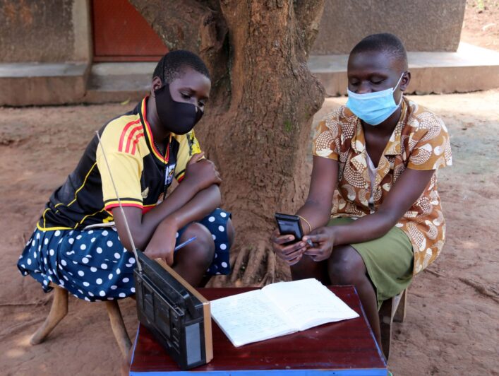 Students participate in a Yiya AirScience lesson in Lira district.