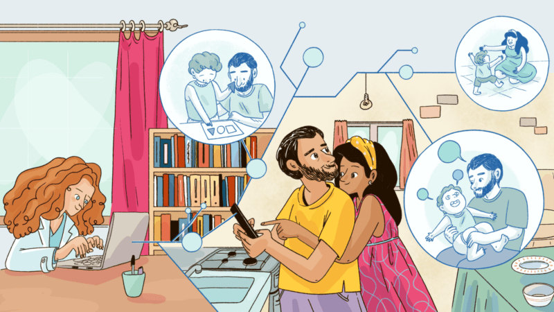 A researcher studies parents who use technology to support their children's development.